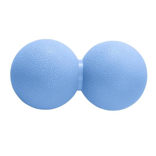 Double Lacrosse & Micro-Elastic Peanut Massage Ball - Myofascial Release Tool for Muscle, Back, Foot, and Physical Therapy, Mobility Roller for Acupressure and Relaxation (Blue)