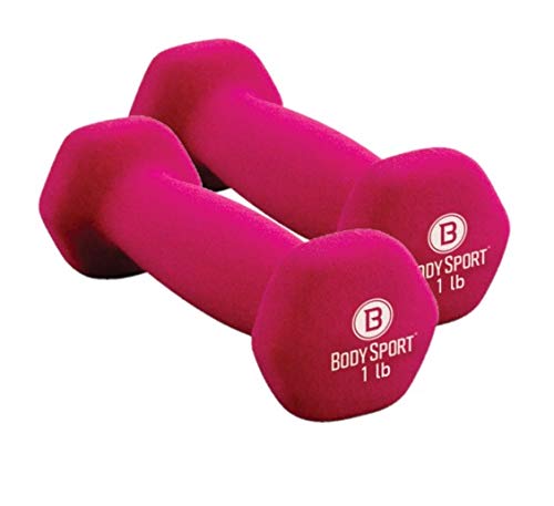 Body Sport Neoprene Dumbbell Weight - Latex-Free, Strength Training Equipment for Home Fitness & Gym Workouts - color: 1 Pound