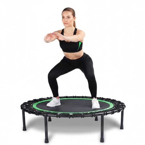 40" Mini Trampoline for Adults, Heavy-Duty Rebounder Trampoline with 30 Bungees - Silent Indoor Exercise Trampoline for Adults, Small Trampoline for Workout