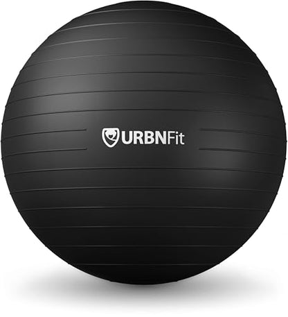 URBNFit Exercise Ball - Yoga Ball for Workout Pregnancy Stability - AntiBurst Swiss Balance Ball w/ Pump - Fitness Ball Chair for Office, Home Gym