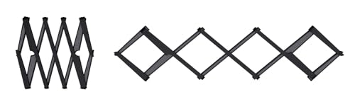 Joseph Joseph Stretch Folding Silicone Trivet for Hot Pots and Pans, Expanding Nonslip Stand, Heat Resistant mat for Kitchen Worktop - Black