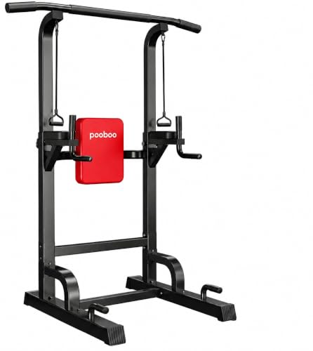 Pull Up Bar Power Tower Dip Station, 450LB Adjustable Home Gym Equipment - color: Black8