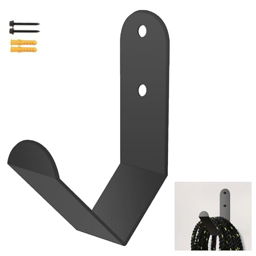 Battle Rope Storage Hook, Heavy Duty Wall Mount Hanger Bracket for Workout Ropes, Large Steel Fitness Holder Rack for Home Commercial Gym, Garage Organizer, Holds 100 lbs, Matte Black, 1 Pack