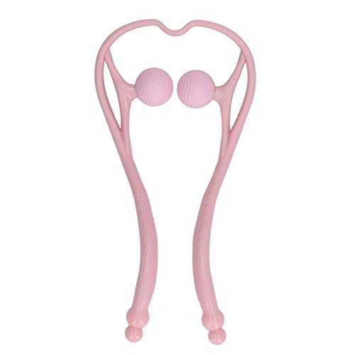 Swan Shaped Neck Massager, Handheld Dual Trigger Point Muscle Massager for Neck Shoulder Back Legs feet, with Removable Washable Soft Double Balls, Ergonomic Non Slip Grip