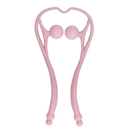 Swan Shaped Neck Massager, Handheld Dual Trigger Point Muscle Massager for Neck Shoulder Back Legs feet, with Removable Washable Soft Double Balls, Ergonomic Non Slip Grip