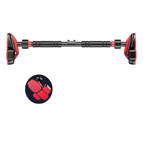 Home Indoor Kids Pull-Up Bar, No-Drill Wall-Mounted Single Bar for Children, Home Fitness Equipment - color: Black red load-bearing capacity 1190lb