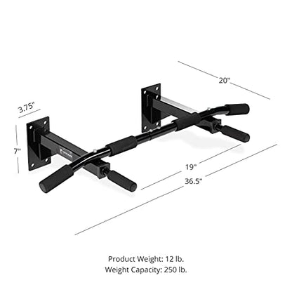 Titan Fitness 3 Position Wall Mounted Pull Up Bar ChinUp Mount Foam Grip Handles Multi Function Home Gym Exercise