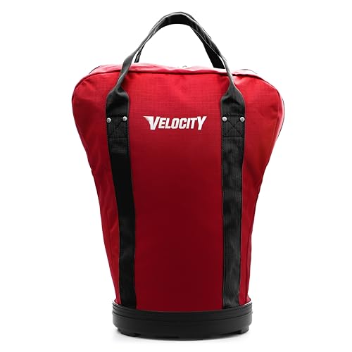 Velocity Heavy Duty Multipurpose Ball Bag with Durable Bottom - Holds up to 60-72 Balls - Ideal for Lacrosse, Baseball, Pickleball, Tennis & More - color: Red, style: 1 Pack