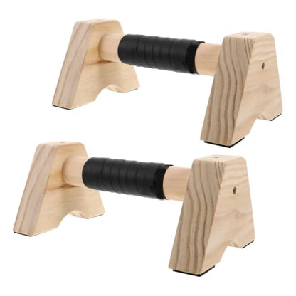 ABOOFAN Wooden Push up Bars Pair 30cm Beech Wood Non-slip Parallettes Strength Training Handles for Men Women Home Gym Calisthenics Equipment