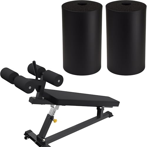 2Pcs Leg Extension Pad Replacement 7 Inch Foot Foam Roller for Weight Bench, PEC Deck, PU High Density Sponge Cover for Home Gym Workout Legs Training Accessories Used for Inversion Table Sit Ups Tube