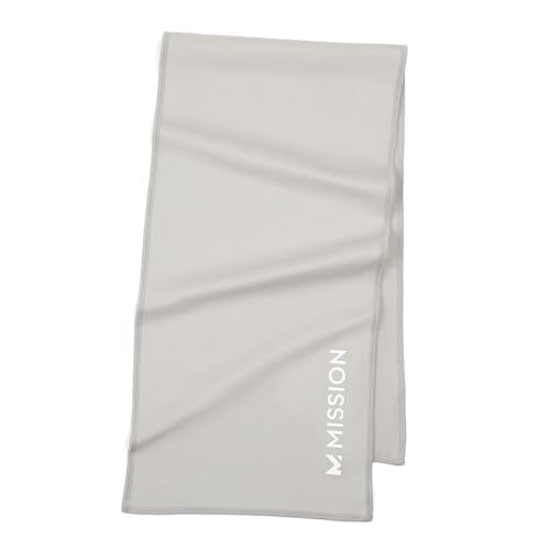MISSION On-The-Go Cooling Towel - Soft, Lightweight Fabric - Cools Up to 2 Hours - UPF 50 Sun Protection - Machine Washable (Alloy) - color: Alloy