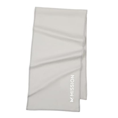 MISSION On-The-Go Cooling Towel - Soft, Lightweight Fabric - Cools Up to 2 Hours - UPF 50 Sun Protection - Machine Washable (Alloy) - color: Alloy
