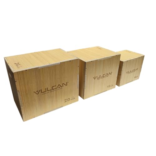 VULCAN 3-in-1 Wooden Plyo Box – Durable Ashwood Plyometric Jump Box for Home Gym and Commercial Training | Safe, Stable & Versatile for Box Jumps, Step-Ups, HIIT and Cross-Training Workouts