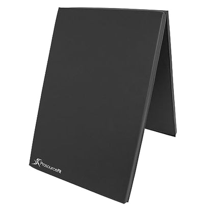 ProsourceFit Bi-Fold Folding Thick Exercise Mat 6’x2’ with Carrying Handles for MMA, Gymnastics Core Workouts