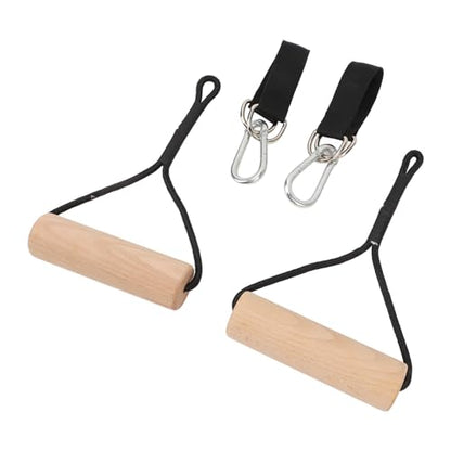 Wooden Gymnastic Rings Portable Pull Up Handles Arm Strength Trainer with Storage Bag for Outdoor Home Gym