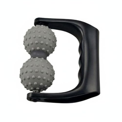 Double Ball Myofascial Release Textured Body Roller Deep Tissue Fitness Tool for Gym, Light Gray