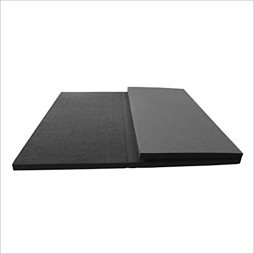 Envirolite Carpet Bonded Foam Folding Mats - Trifold Exercise Mat for Tumbling, Gymnastics, Wrestling, Martial Arts, MMA, Aerobics, and Plyometrics - Foam Tumbling Mat – 4' x 6' x 1-3/8" - color: Black