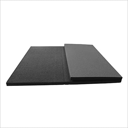 Envirolite Carpet Bonded Foam Folding Mats - Trifold Exercise Mat for Tumbling, Gymnastics, Wrestling, Martial Arts, MMA, Aerobics, and Plyometrics - Foam Tumbling Mat – 4' x 6' x 1-3/8" - color: Black