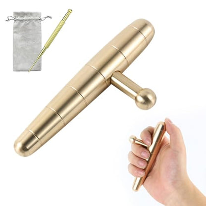 T-Bar Trigger Point Massager Tool - Copper Deep Tissue Massage Tool, Witha Small Massage Pen, for Neck Shoulder Back Feet, Manual Muscle Massage Stick (Copper)