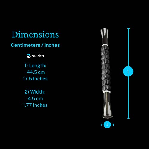 NuRich Muscle Roller Stick – 9-Roller Deep Tissue Massage Stick for Athletes – Trigger Point & Myofascial Release Tool for Legs, Calves & Back – 17.5 in Physical Therapy & Recovery Roller