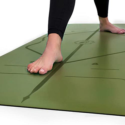 Liforme Travel Yoga mat – Patented Alignment System, Warrior-Like Grip, Non-Slip, Eco-Friendly, Ultra-Lightweight and Sweat Resistant, Made with Natural Rubber