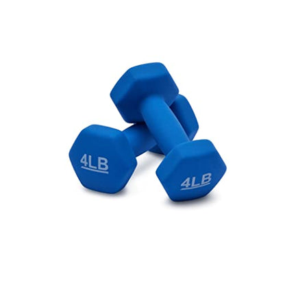 Amazon Basics Neoprene Dumbbell Hand Weights for Exercise and Muscle Toning - style: 4 Pound, Pair