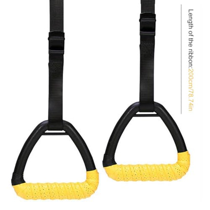Gymnastic Rings Equipment – 2" Wooden Pull Up Rings with Adjustable Straps, No-Punch Bar Lanyard, Home Gym Workout Rings for Calisthenics, Crossfit, Strength Training & Dips