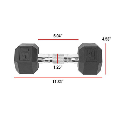 CAP Rubber Coated Dumbbell Weights, Free Weights for Home Gym Strength Training, Anti-Roll Hex Dumbbells with Black, Chrome & Comfort Grip Handles, Pairs & Sets - size: 20 lb - Pair, style: 12-Sided - Black Handle