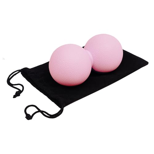 Double Lacrosse & Micro-Elastic Peanut Massage Ball - Myofascial Release Tool for Muscle, Back, Foot, and Physical Therapy, Mobility Roller for Acupressure and Relaxation (Pink)