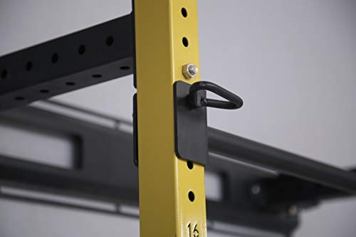 HulkFit Pro Series Wall Mounted Folding Squat Rack and Power Rack with Pull Up Bar & J Hooks for Home Gym, Strength Training Exercise Equipment - style: Wall Mounted Power Cage