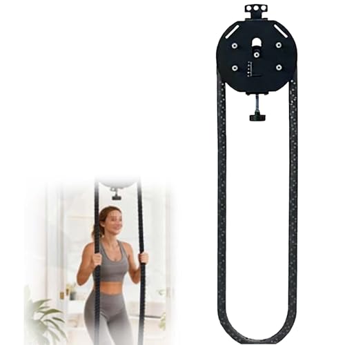 Portable Cable Pulley System, Endless Rope Trainer For Home Gym, 4m/14ft Steel-Core Nylon Rope, Adjustable Resistance: 3–30 Kg – No Weight Limit, Ideal For Hiit Grip Boxing Rehab - color: Black