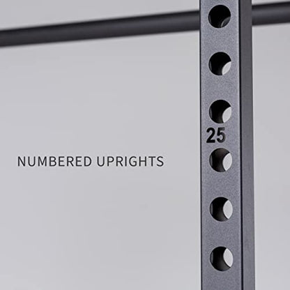 REP Fitness PR-1100 Power Rack Home Gym System, Squat Cage with Attachment Compatibility Multi-Grip Pull Up Bar, Adjustable J Cups, Extended Safeties, 700 lb Capacity, Strength Training Equipment - style: Power Rack + Weight Storage