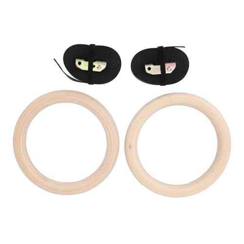 Home Gym Rings Wooden Gymnastics Rings Birch Pull Up Strength Training Bodyweight Fitness Workout Gym Rings for Outdoor