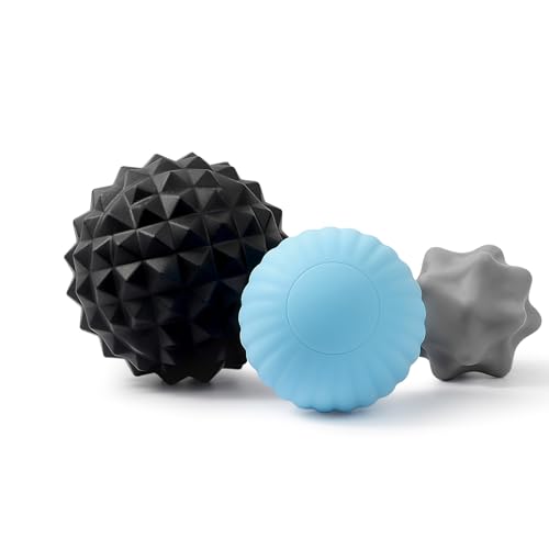 3-Piece Silicone Massage Ball Set for Deep Tissue and Trigger Points - Lacrosse Massage Balls for Myofascial Release, Muscle Knots & Plantar Fasciitis (Silicone Muscle Relief Set) - style: Silicone Muscle Relief Set