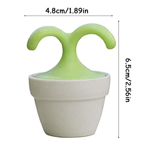 2PCS Handheld Body Massager Mini Potted Plant Shaped Roller Ball Bead Relaxation Neck Foot Face Pot Desk Decor Massage Cooling for Neck (Green with White)