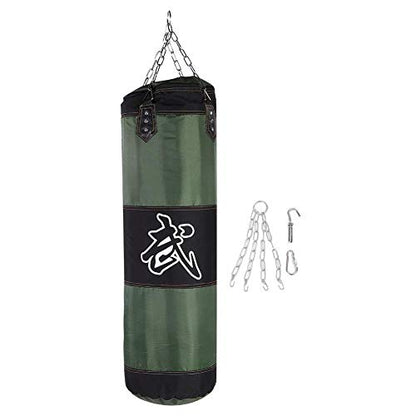 Boxing Punch Bag Heavy Duty Punching Bag with Chains for Boxing Training Fitness Sandbag(1m Green) Martial Arts