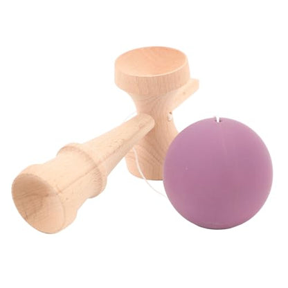 Wooden Kendama Toy Wood Ball and Cup Coordination Toy Catch Ball in Cup Game Catch Hand Eye Coordination Game for Beginner Birthday Party Supplies (Purple)