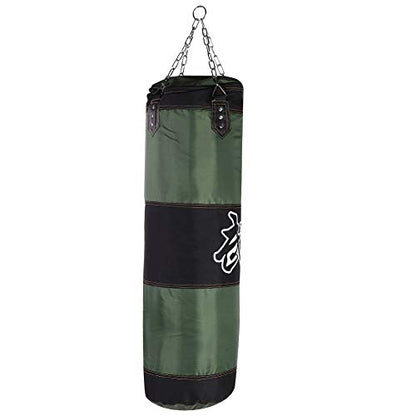 Bnineteenteam Heavy Punching Bag,Training Boxing Bag with Chain for Adults Men Women(Empty) - color: Green, size: 100cm