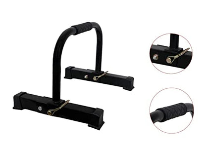 Generic Parallettes Push Up Bar Stand, Folding Fitness Stand Metal for Gym and Home Exercise (Black)