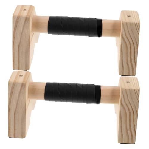 TEHAUX Wooden Push up Handles and Parallettes 30cm Pushup Bars for Floor Exercise Beech Wood Workout Grips Strength Training Equipment for Men and Women Calisthenics