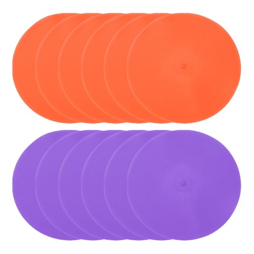 PATIKIL Spot Markers 9In, 12Pcs Floor Dots Agility Markers, Orange/Purple