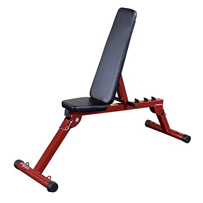 Best Fitness (BFFIDPL10) Flat Adjustable Weight Bench with Preacher Curl, Leg Extension, Leg Curl Attachment for Home Gym, Foldable Incline Weightlifting Workout Bench, Strength Training Equipment - color: Bench