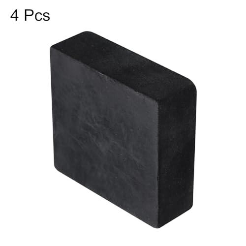 uxcell 4pcs Rubber Anti-Vibration Pads Hard Pad, 50mm Square Vibration Isolation Mats, 20mm Thickness Non-Slip Rubber Blocks, Anti-Skid Anti Noise for HVAC, Compressor, Air Conditioner