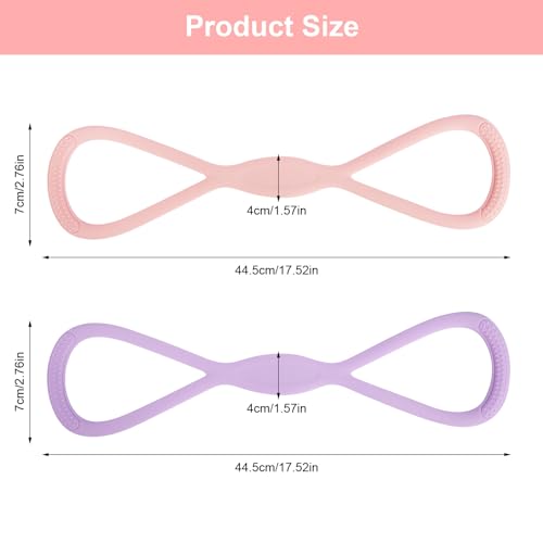 8 Resistance Band for Women, 2 Pcs Exercise Bands Resistance Bands with Handles, Portable 8 Shaped Exercise Band Stretch Bands for Strength Training Yoga Pilates