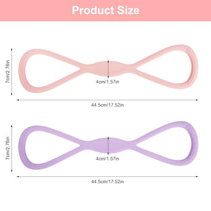 8 Resistance Band for Women, 2 Pcs Exercise Bands Resistance Bands with Handles, Portable 8 Shaped Exercise Band Stretch Bands for Strength Training Yoga Pilates