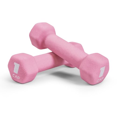 WF Athletic Supply Vibrant Multiple Color Hex Shaped Neoprene Dumbbells/Hand Weights with Non-Slip Grip for Home Gym Equipment Workouts Strength Training Free Weights - Sold in Pairs