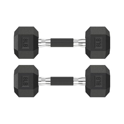 HANDBODE Hex Dumbbell Set 2.5-65 lb, Rubber Encased Hex Dumbbells for Home Gym, Weights Dumbbells Set of 2 Hand Weights for Strength Training & Fitness Exercise - size: 8 lb, Pair, style: Comfort Grip