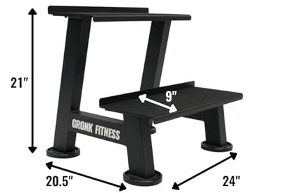 Gronk Fitness Kettlebell Rack | 2-Tier Heavy-Duty Weight Storage Shelf for Home Gym | Scratch-Resistant Padded Shelves | Organize Kettlebells, Dumbbells, and Gym Equipment | Easy Assembly