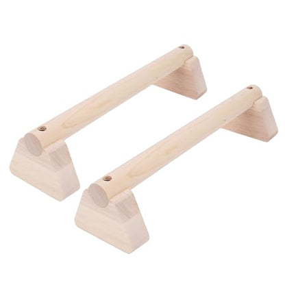 Focket Wood Push Up Bars, Adjustable Width Sturdy Parallettes Bars, Handstand Trainer with Non Slip Base and Grip Pads for Home Fitness Strength Training Workout - size: 35cm