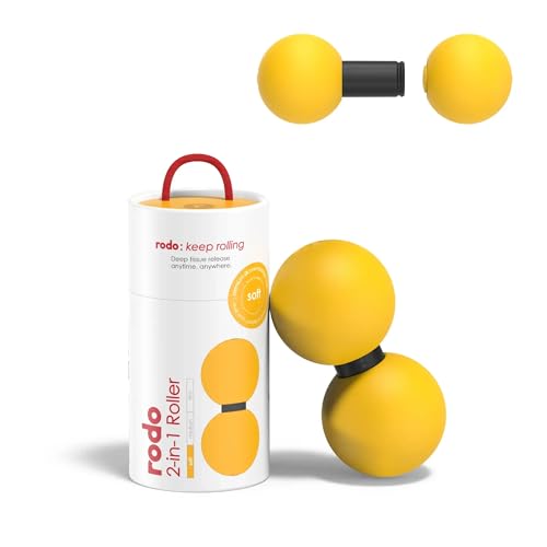 2-in-1 Soft Peanut & Lacrosse Ball Roller | Deep Tissue Massage Tool for Fascia, Plantar Fasciitis, Hips & Back | Mobility & Recovery Roller | Compact, Travel-Friendly, Pilates & Therapy Ready